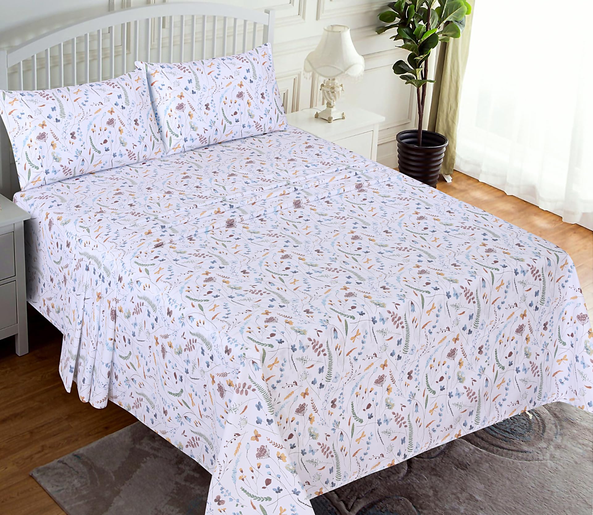 RUVANTI Fern Class fitted sheet with a 16 inch deep pocket for secure fit.