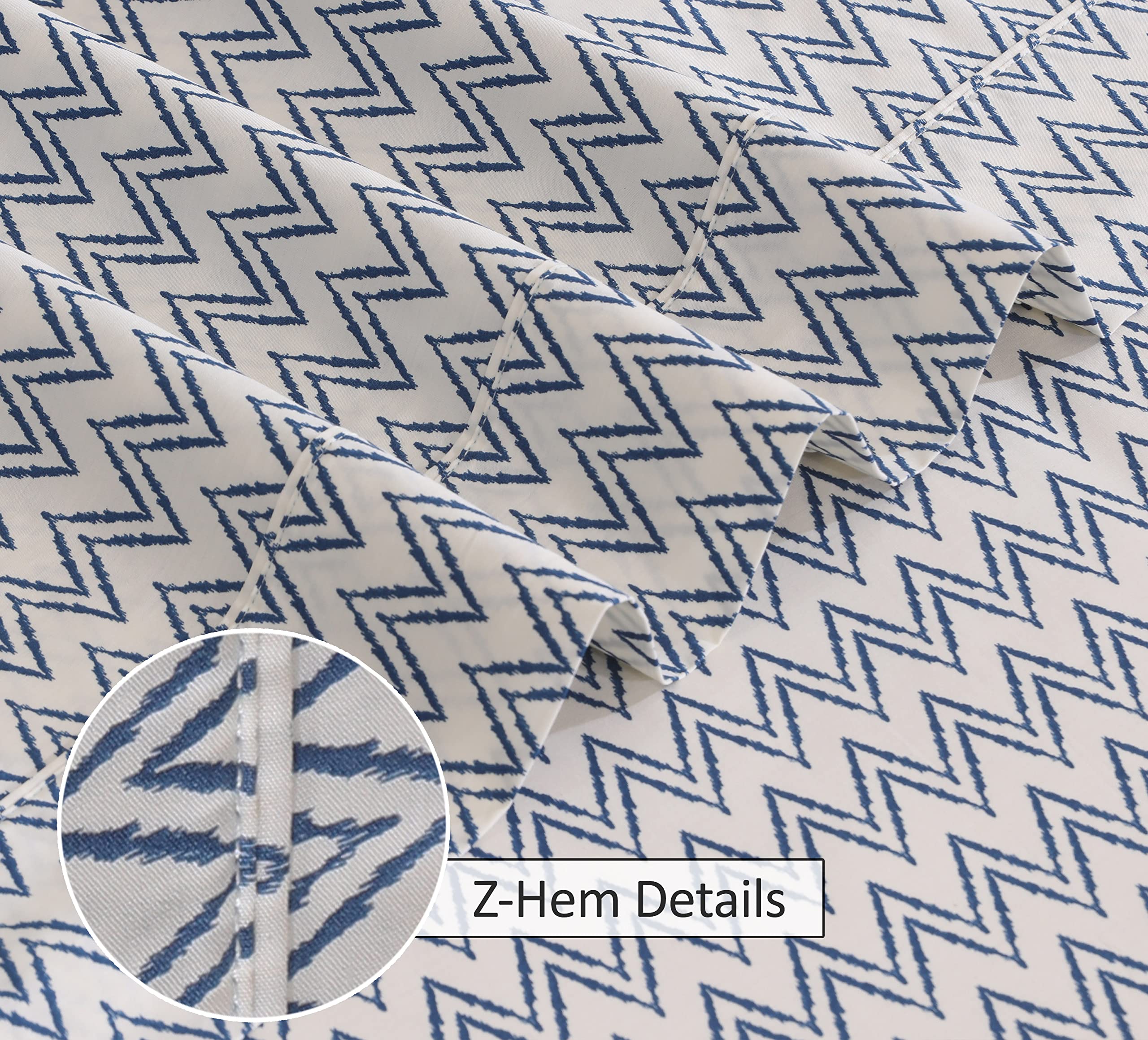 RUVANTI fitted sheet with 16-inch deep pocket securely hugging a tall mattress.