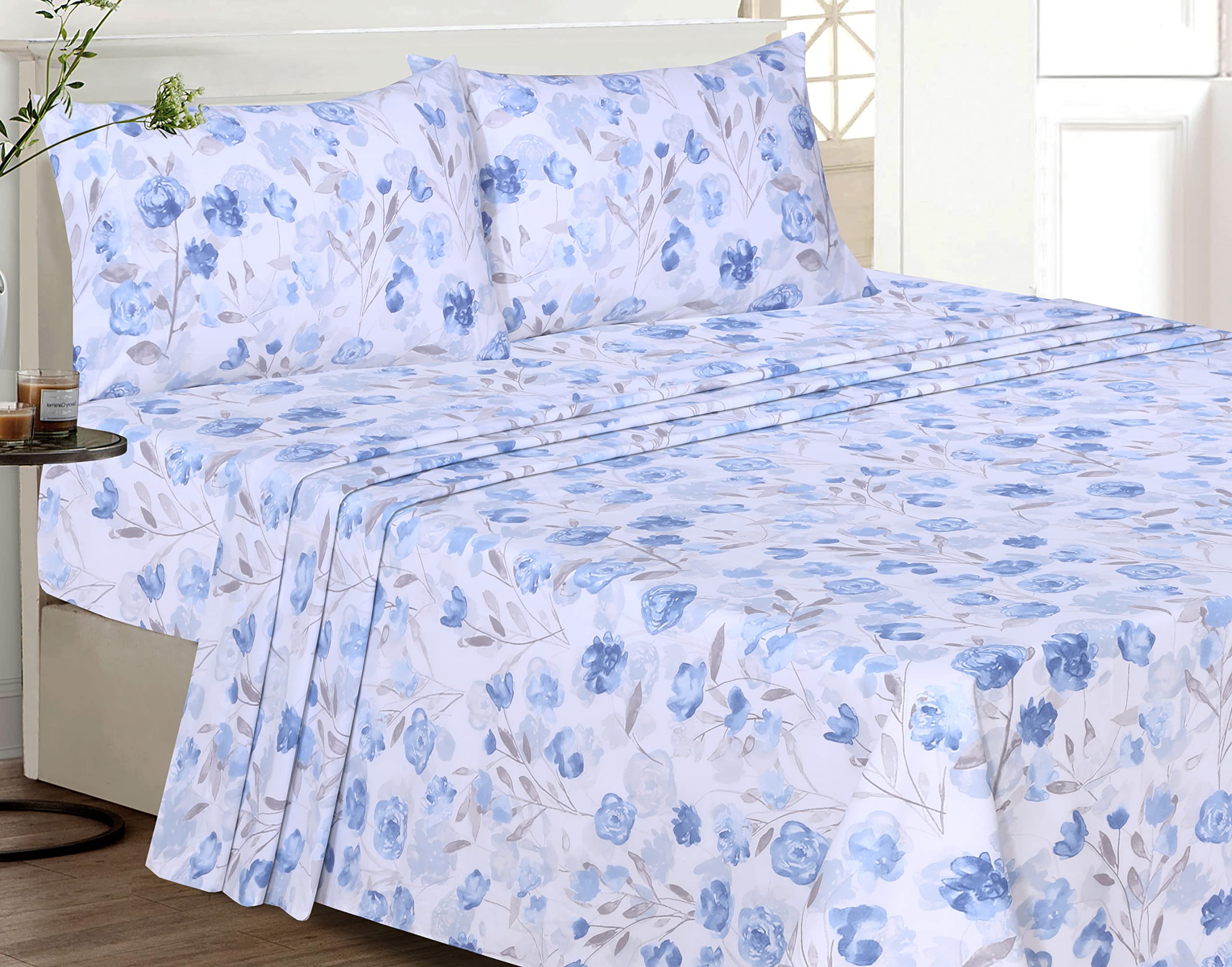 RUVANTI king flat sheet measures 108 inches by 102 inches for full coverage.