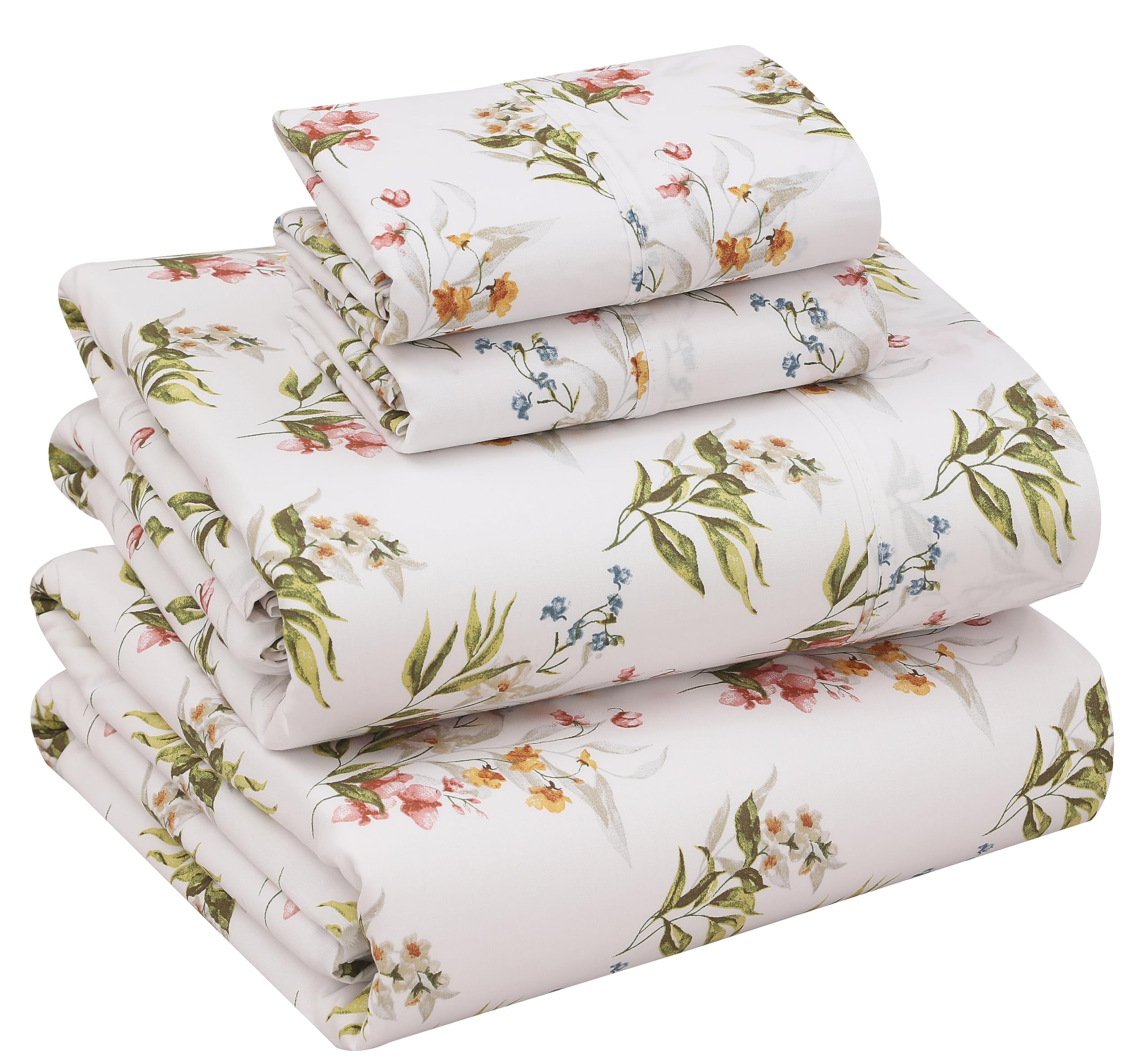 RUVANTI Floral Bliss flat sheet with crisp percale for cool sleep