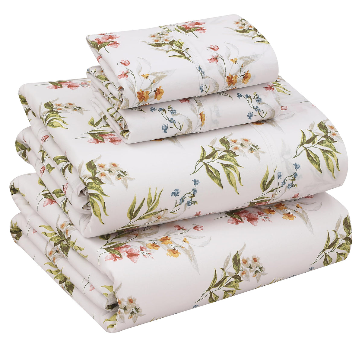 RUVANTI Floral Bliss flat sheet with crisp percale for cool sleep