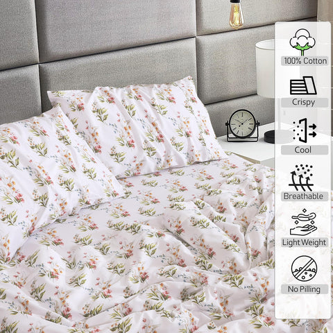 RUVANTI Floral Bliss Sheets king-size fit demonstrated on tall mattress with deep pocket.