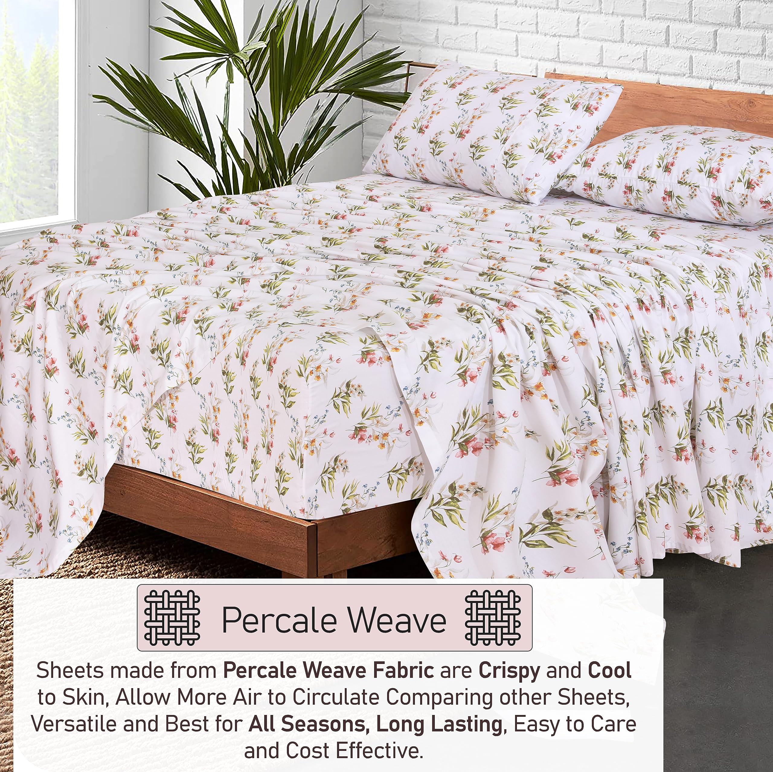 RUVANTI Floral Bliss close-up reveals durable percale weave