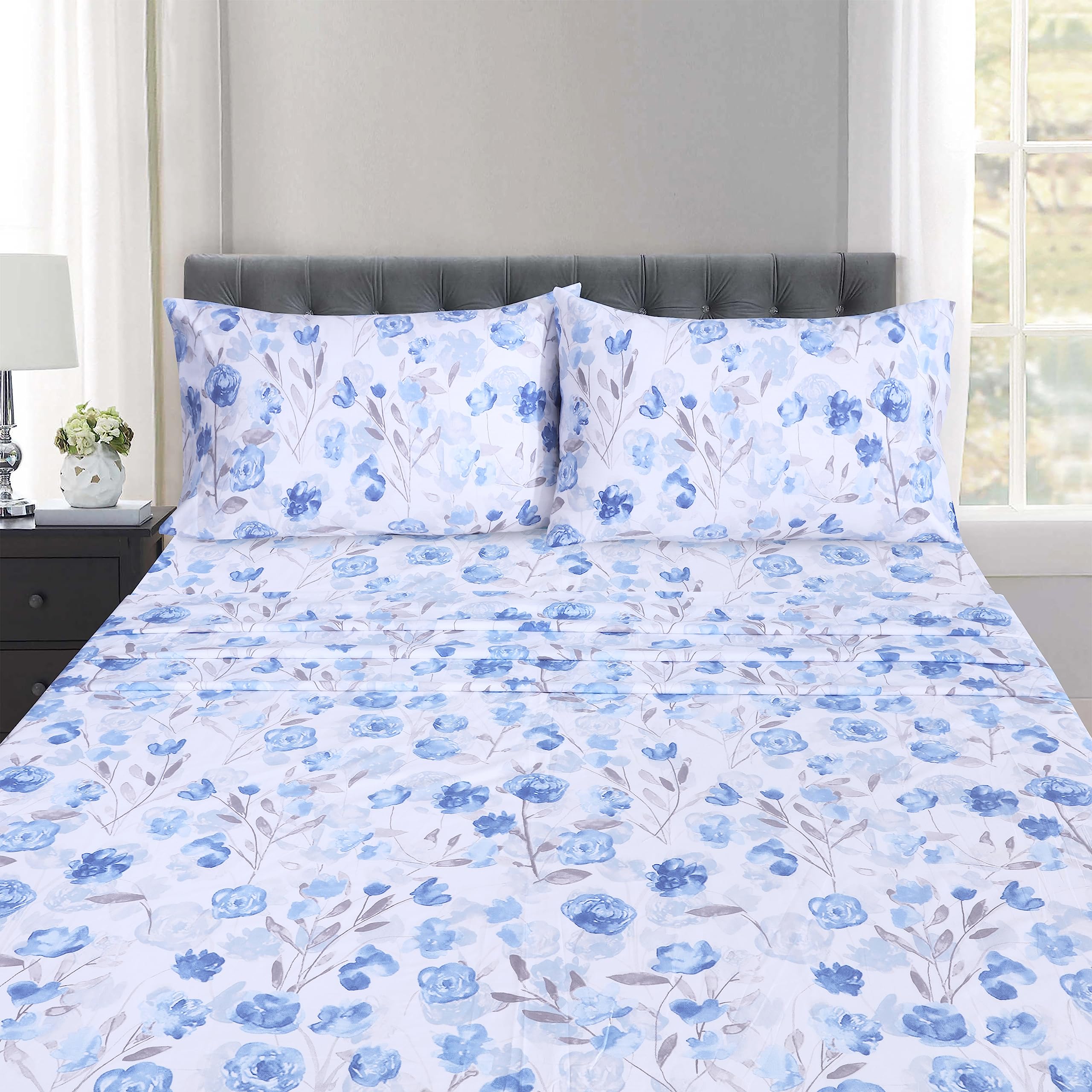 RUVANTI floral print close-up highlighting vibrant colorfast design.