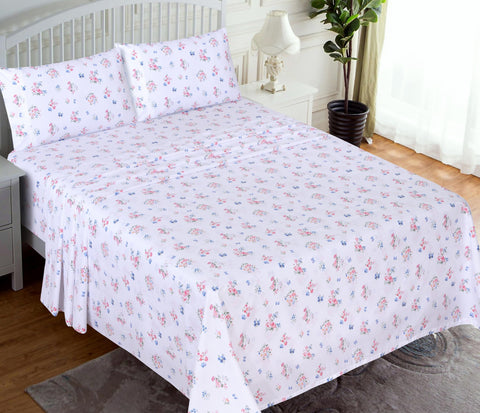 RUVANTI Funa Flora percale fitted sheet with a 16-inch deep pocket stays snug.