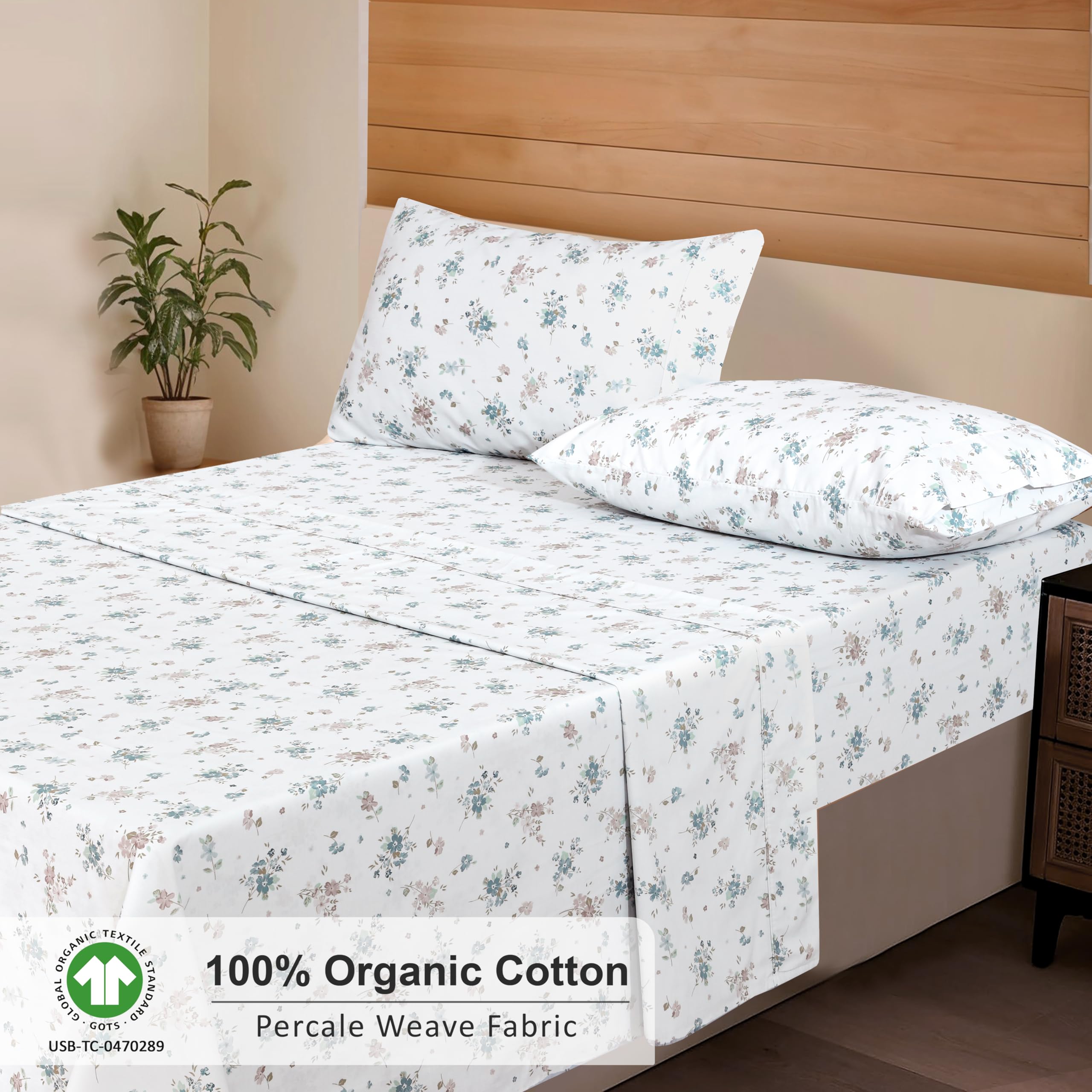 RUVANTI Halcyon breathable percale weave provides cooler, airy sleep.