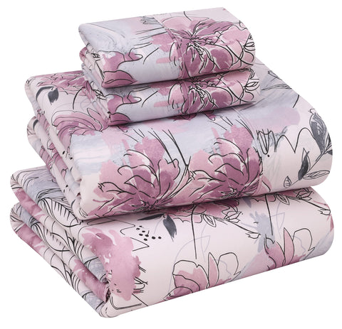 Ruvanti lilac floral full set print shown for cool, breathable sleep.