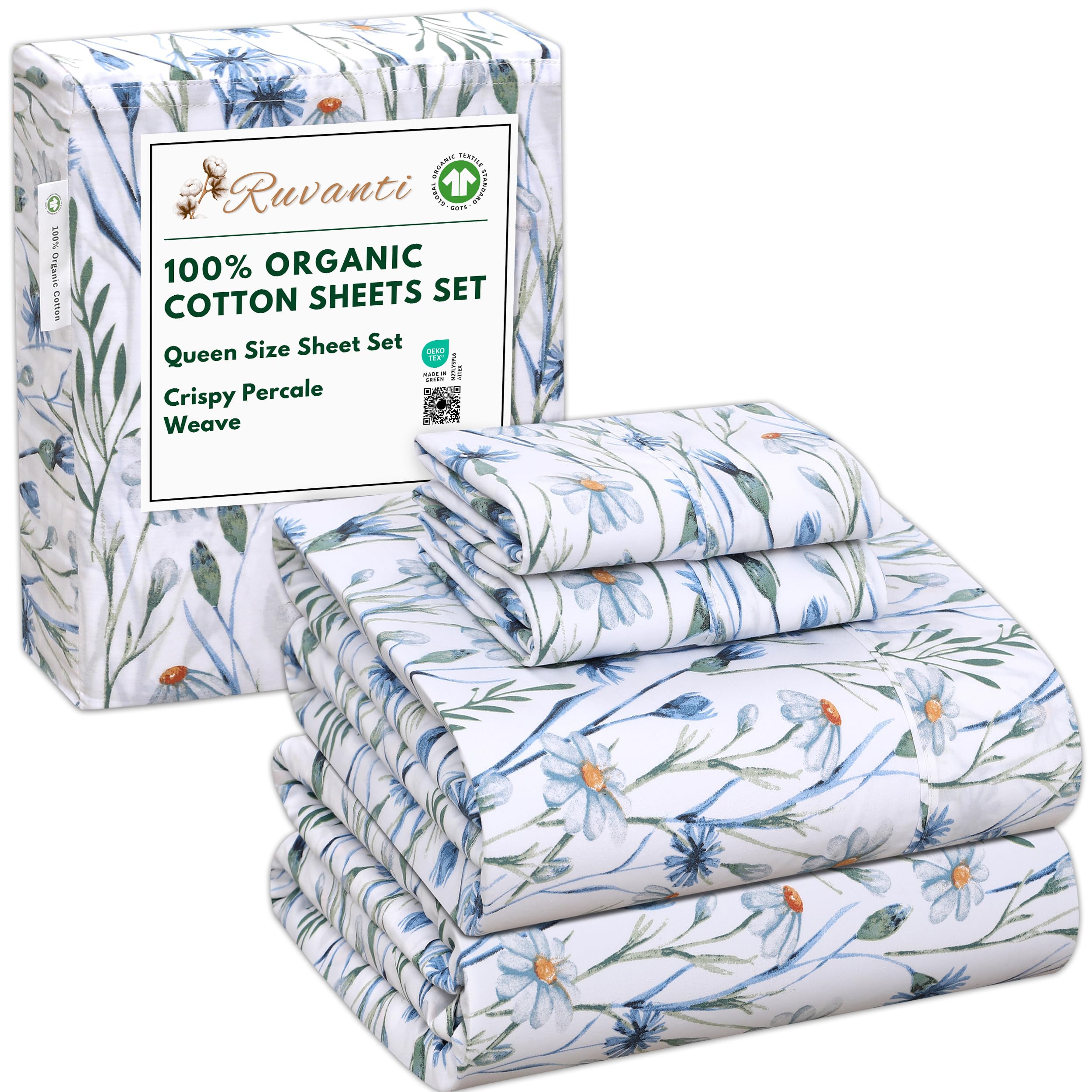 RUVANTI organic cotton sheets with peach finish for silky nights