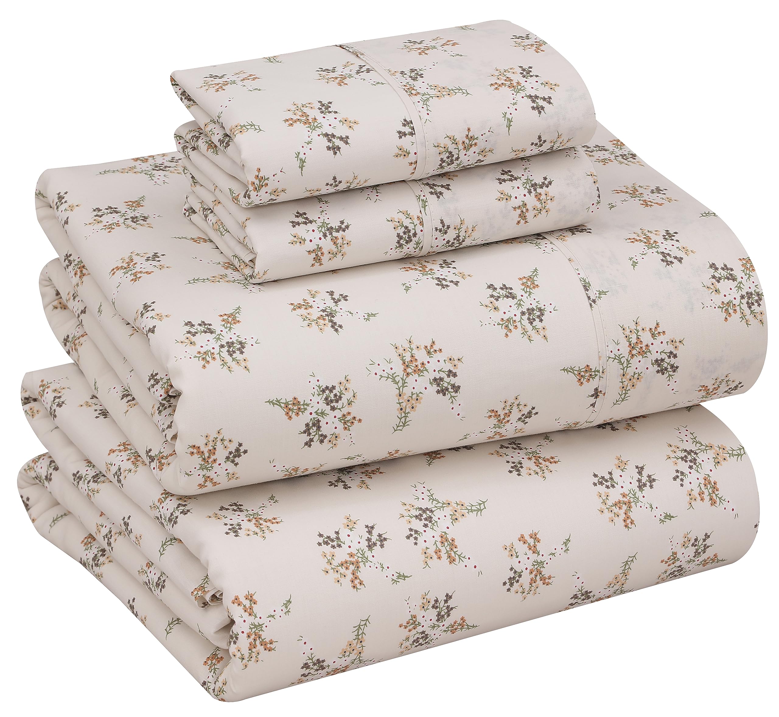 RUVANTI percale floral pattern close-up shows vibrant design and crisp texture.