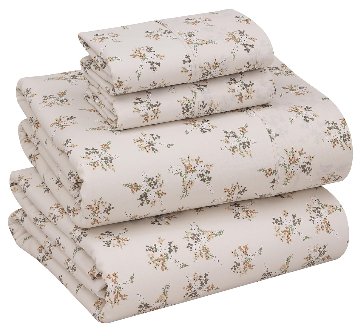 RUVANTI percale floral pattern close-up shows vibrant design and crisp texture.