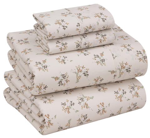 RUVANTI percale floral pattern close-up shows vibrant design and crisp texture.