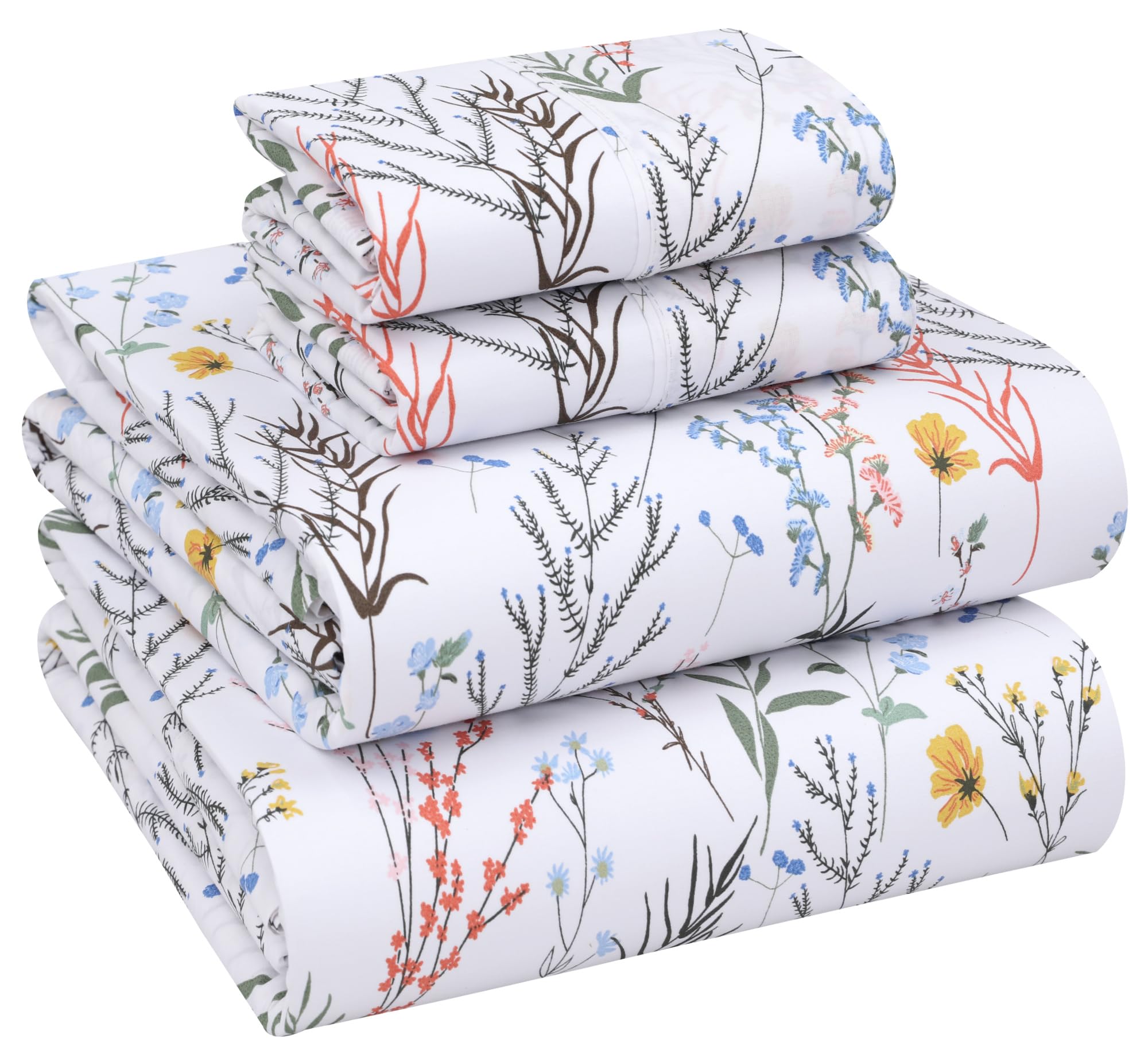 RUVANTI Percale king flat sheet close-up shows crisp, breathable fabric for a cool night.