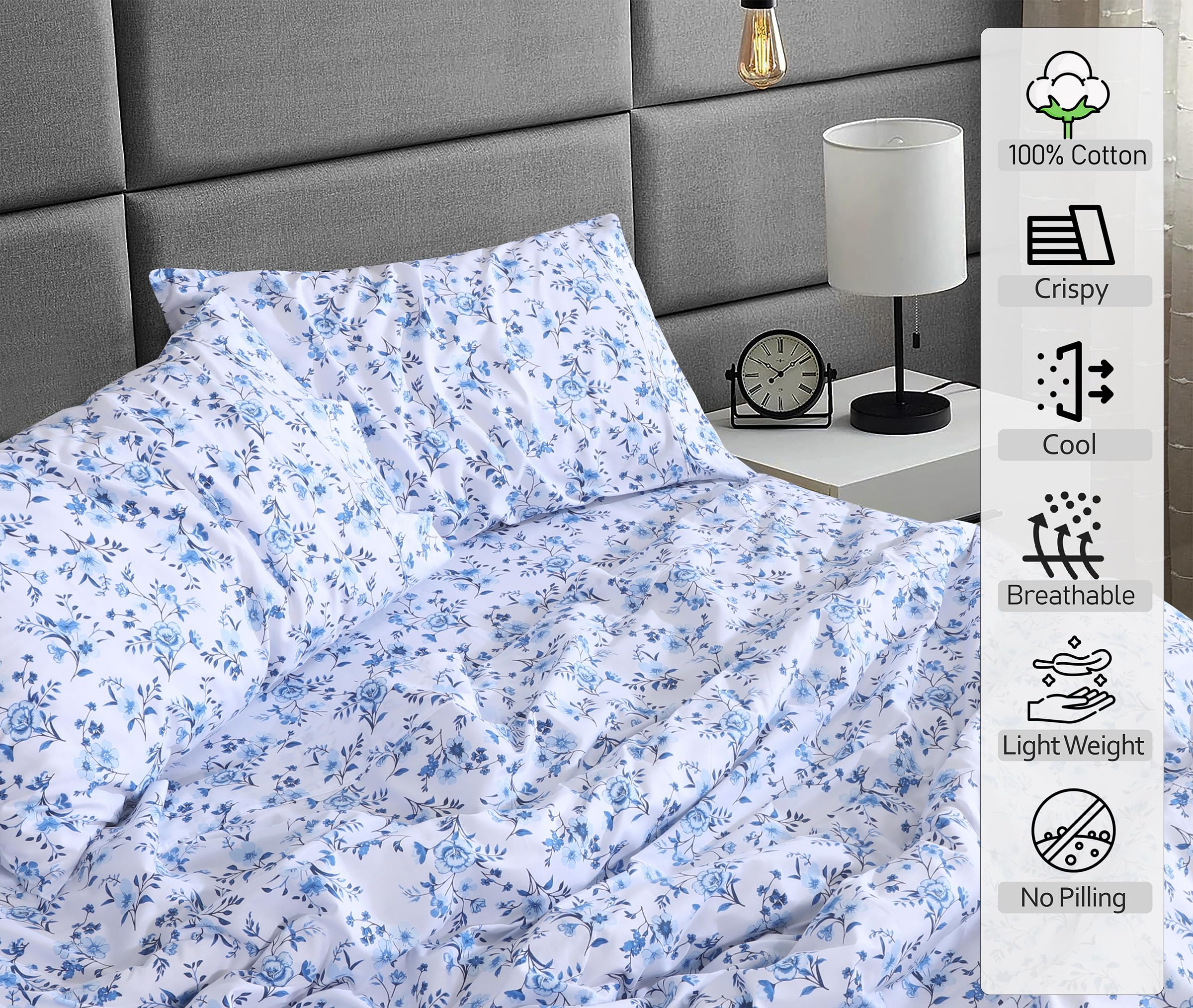 RUVANTI queen flat sheet 90x102 shows ample surface for a clean bed setup.