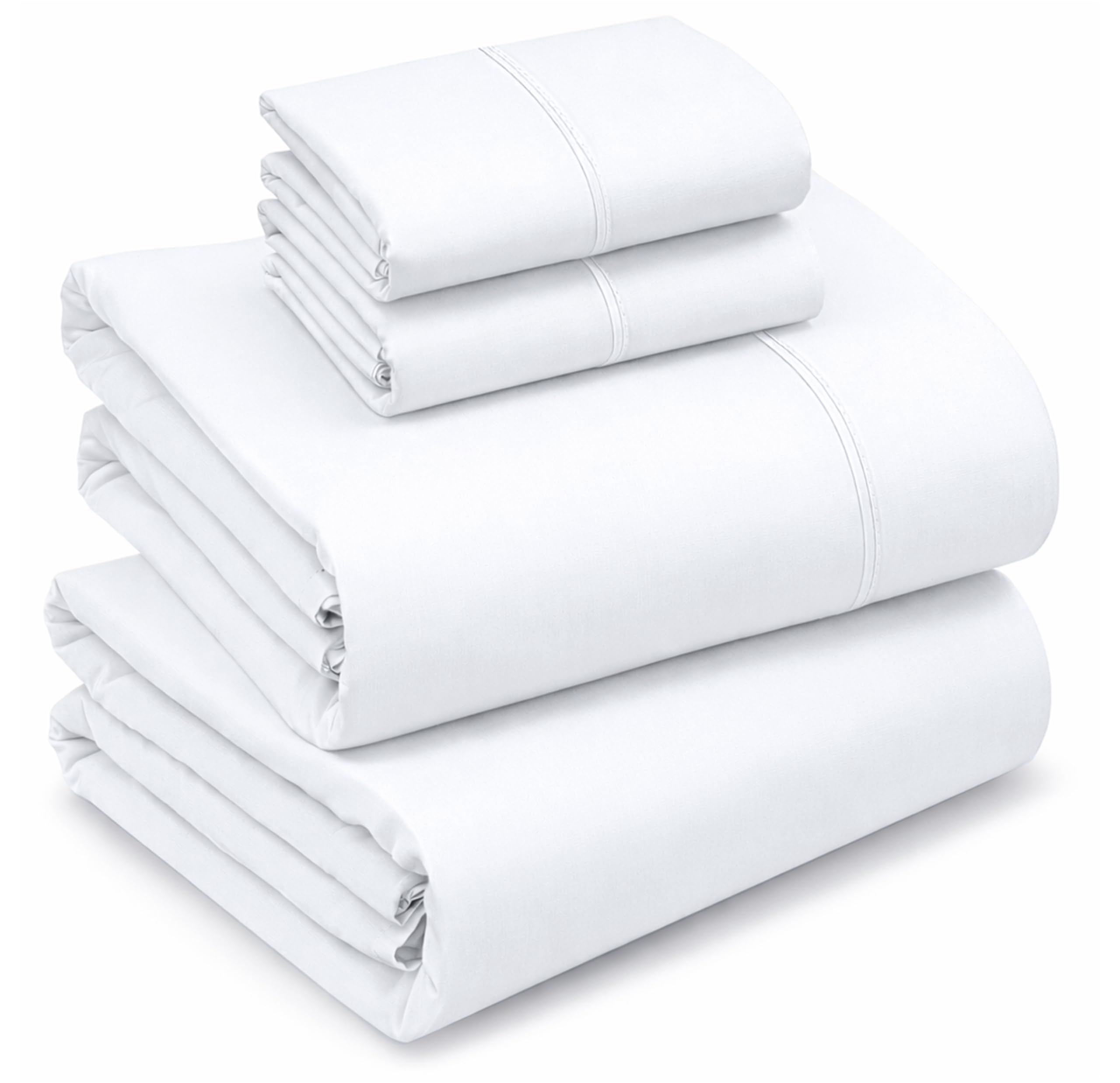 RUVANTI queen flat sheet in crisp percale for breathable, cool comfort