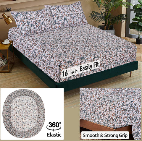 RUVANTI teal paisley design on bed for stylish year-round appeal