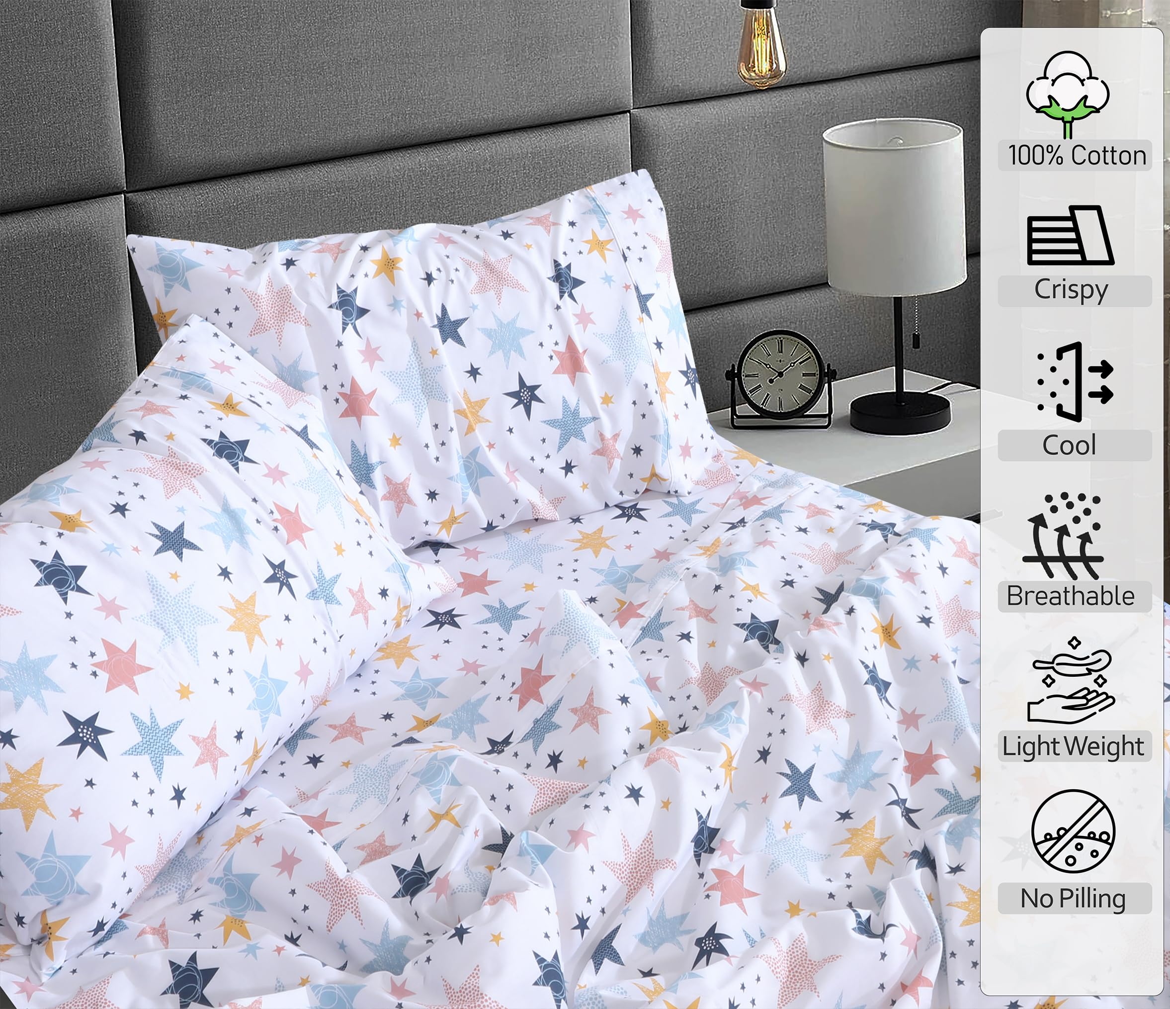 RUVANTI queen fitted sheet 16-pocket ensures secure deep-mattress fit.