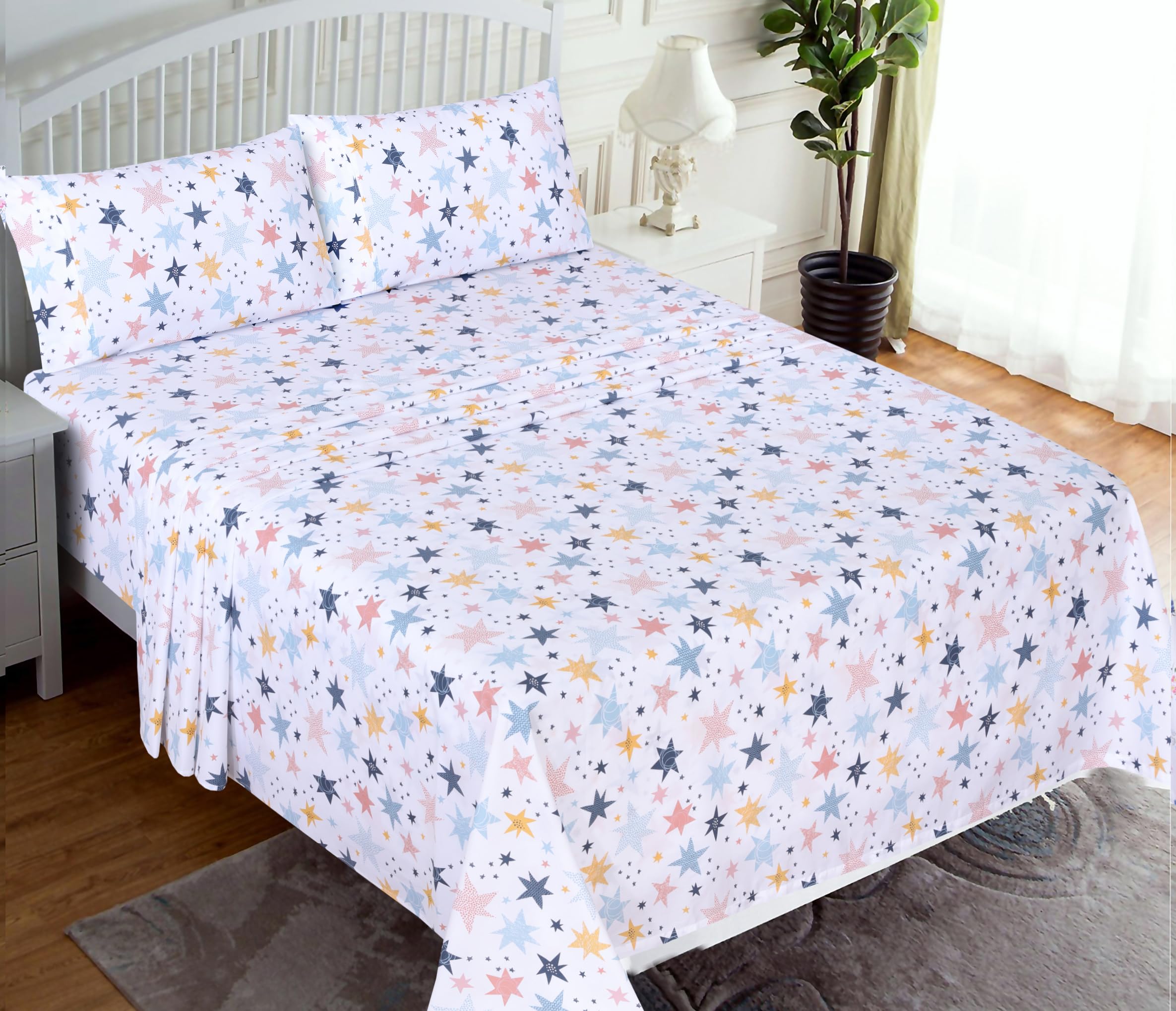 RUVANTI queen flat sheet 90x102 highlights spacious, neat layout for beds.