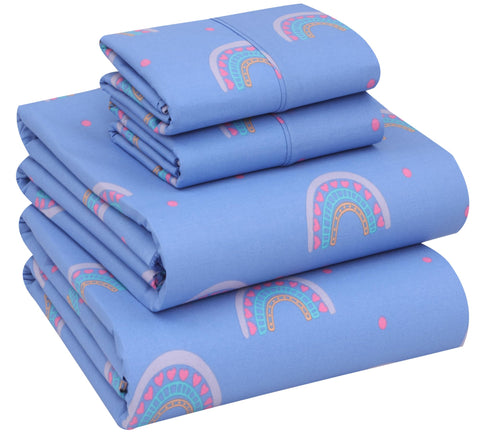 RUVANTI queen flat sheets on bed showing crisp percale texture for year-round comfort.