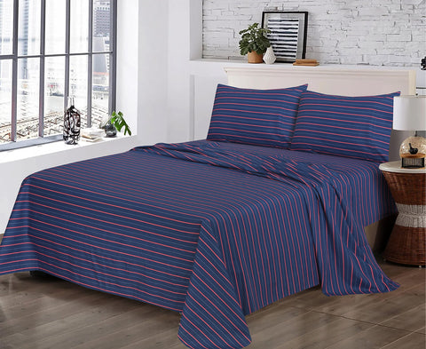 RUVANTI bedroom setup with nautical floral sheets for year-round comfort.