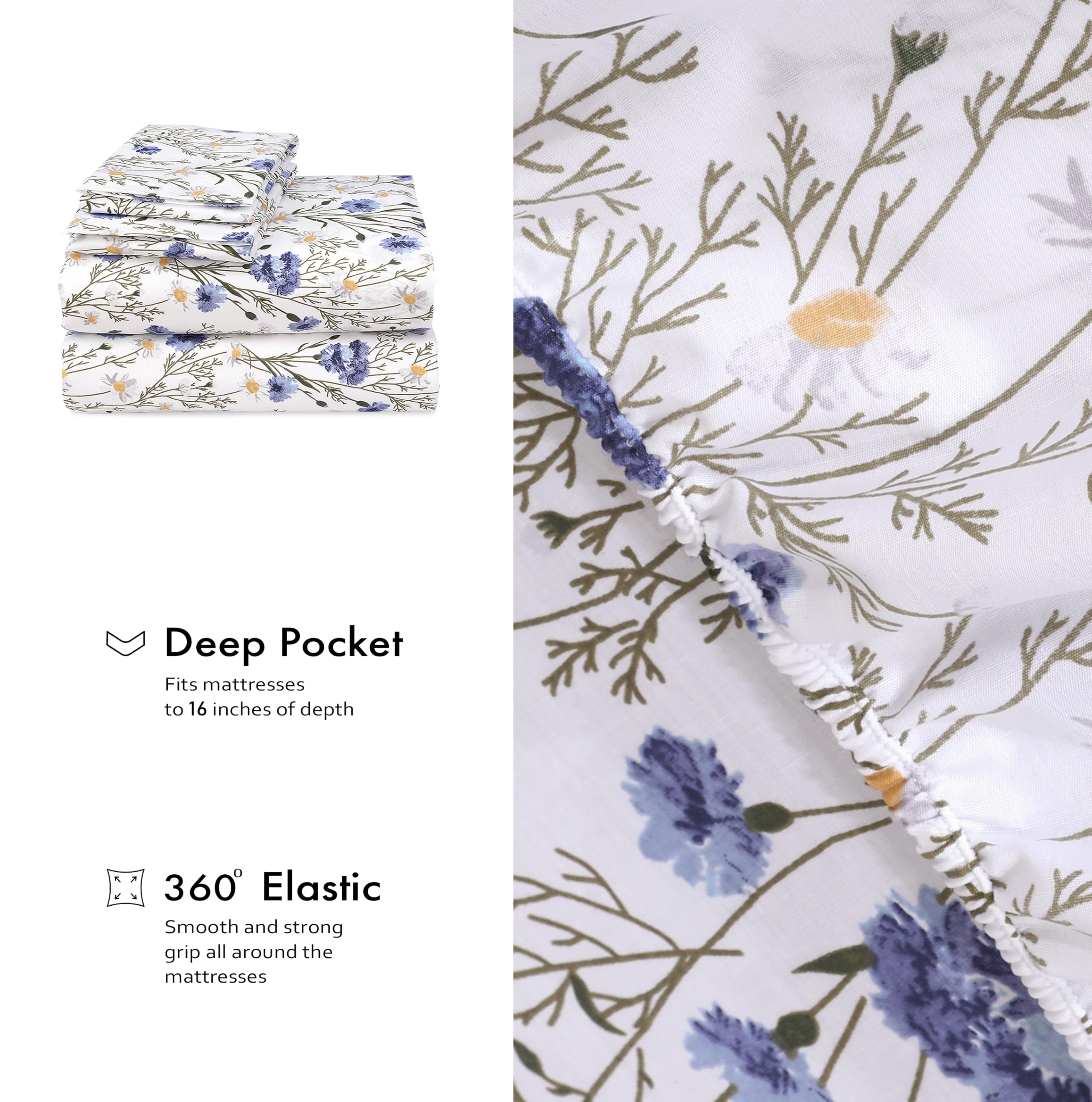 RUVANTI Sweet Pea bed layout featuring crisp floral bedding