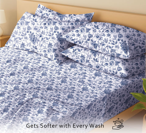 RUVANTI Wild Flower four pillowcases ready to refresh your bed with soft breathable fabric.