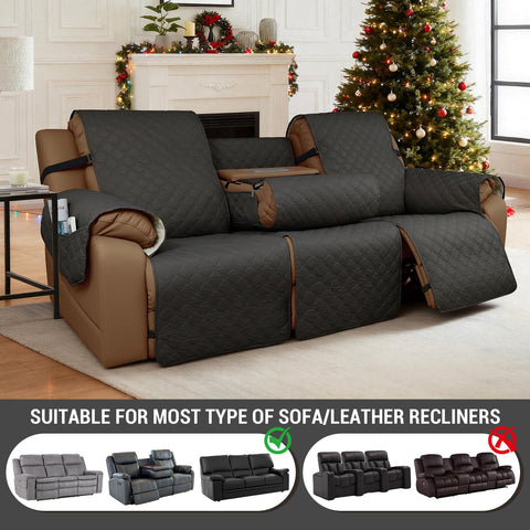 Rwoyno recliner cover back closeup highlighting non slip grip for stability