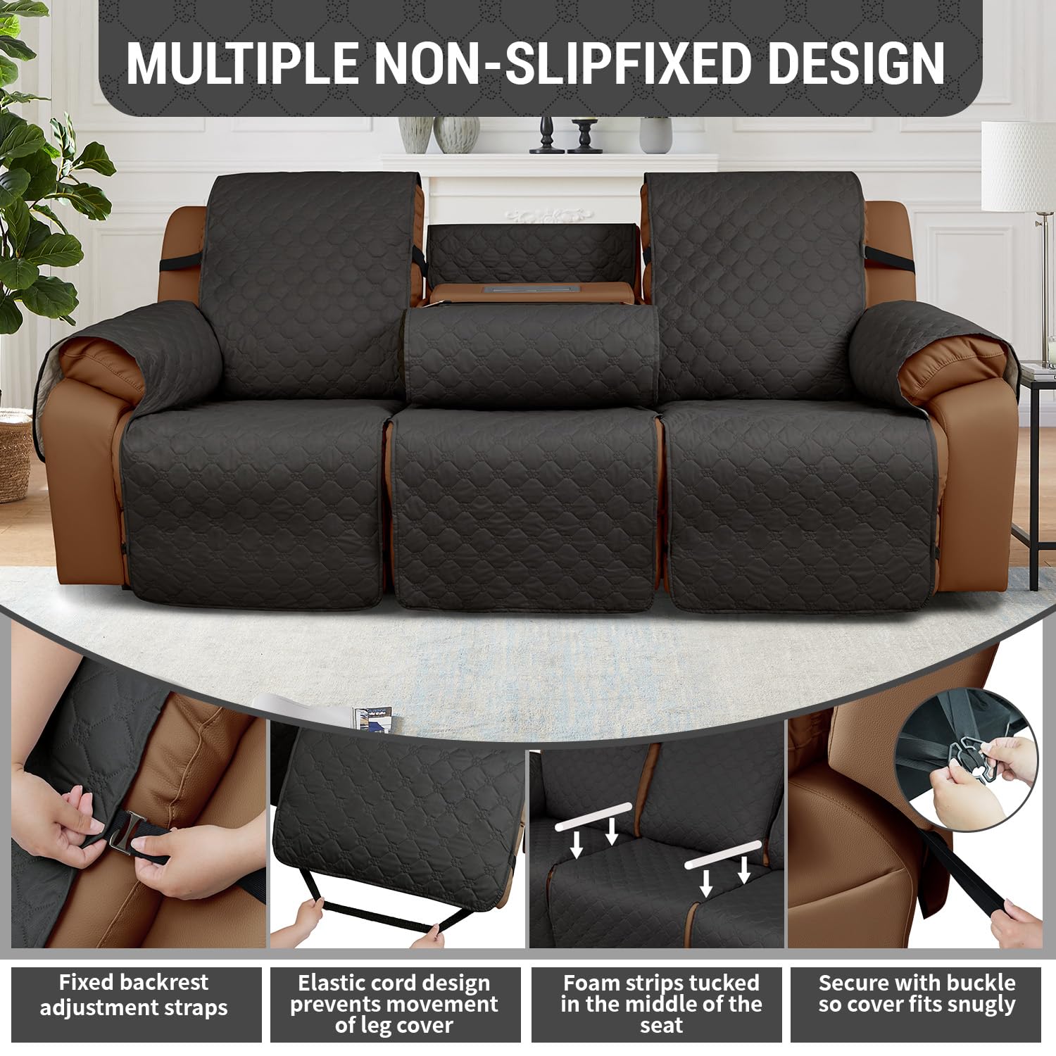 Rwoyno recliner cover easy care label indicates machine washable after spills
