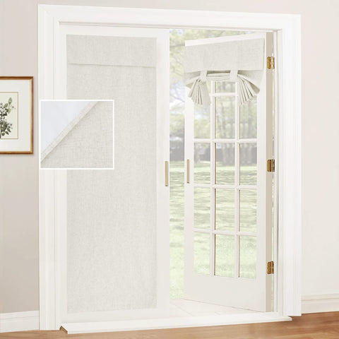 RYB HOME blackout curtain for French doors showing easy install kit for renters