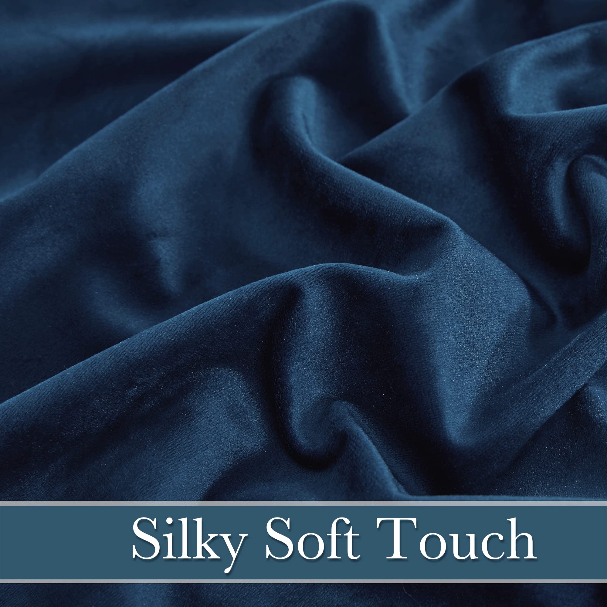 Easy-care instructions for RYB HOME blue velvet curtains machine wash