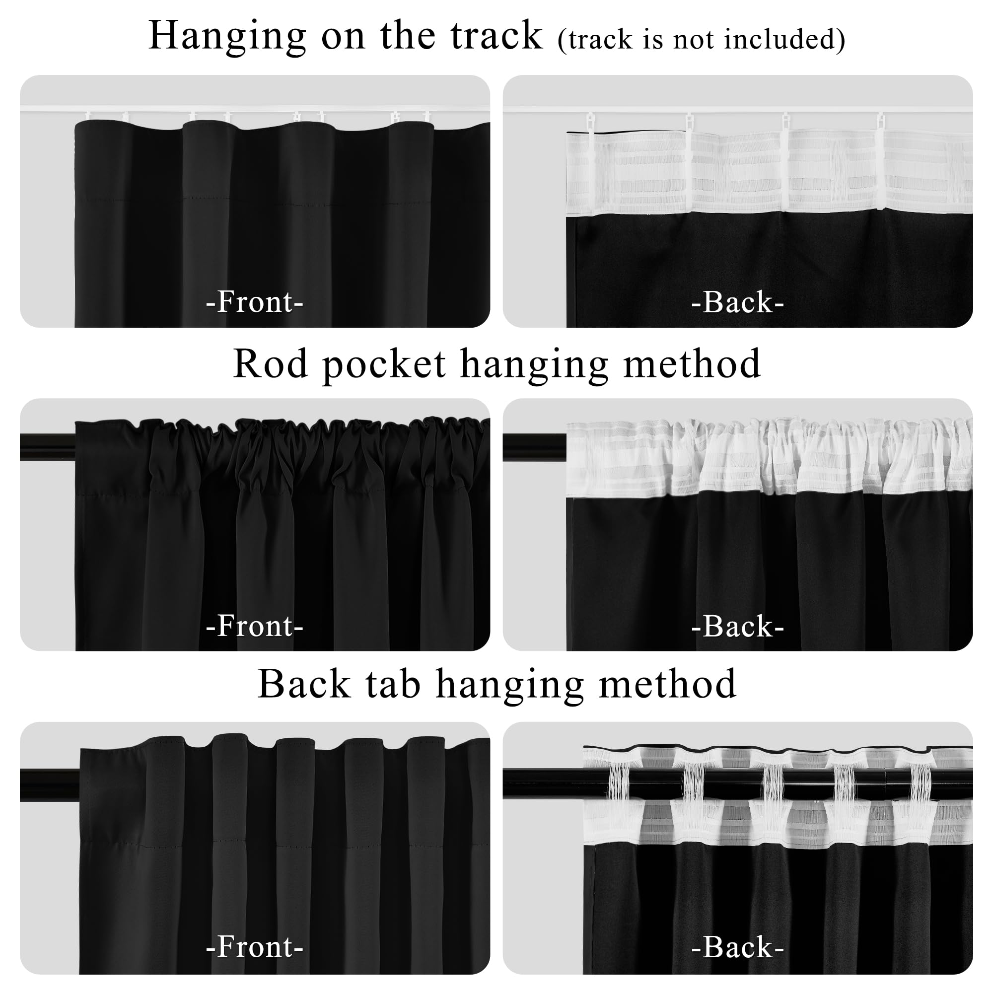 RYB HOME back-tab hanging style provides clean minimalist lines.