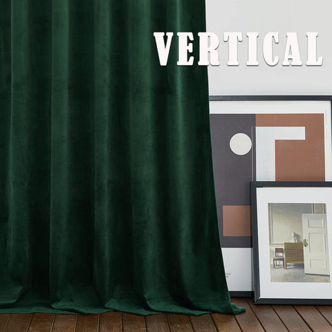 RYB HOME Green Velvet Curtains living room look adds cozy sophistication