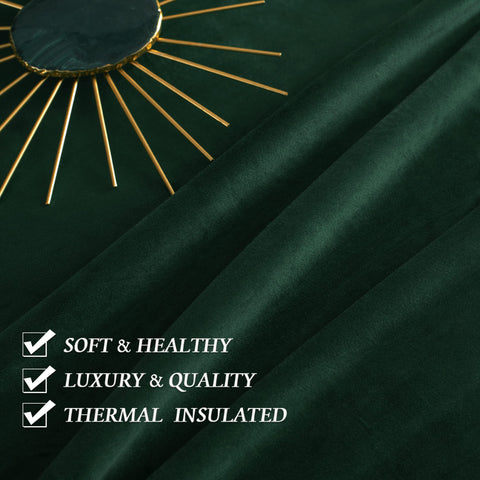 RYB HOME Green Velvet Curtains insulation hints energy-friendly temperature control