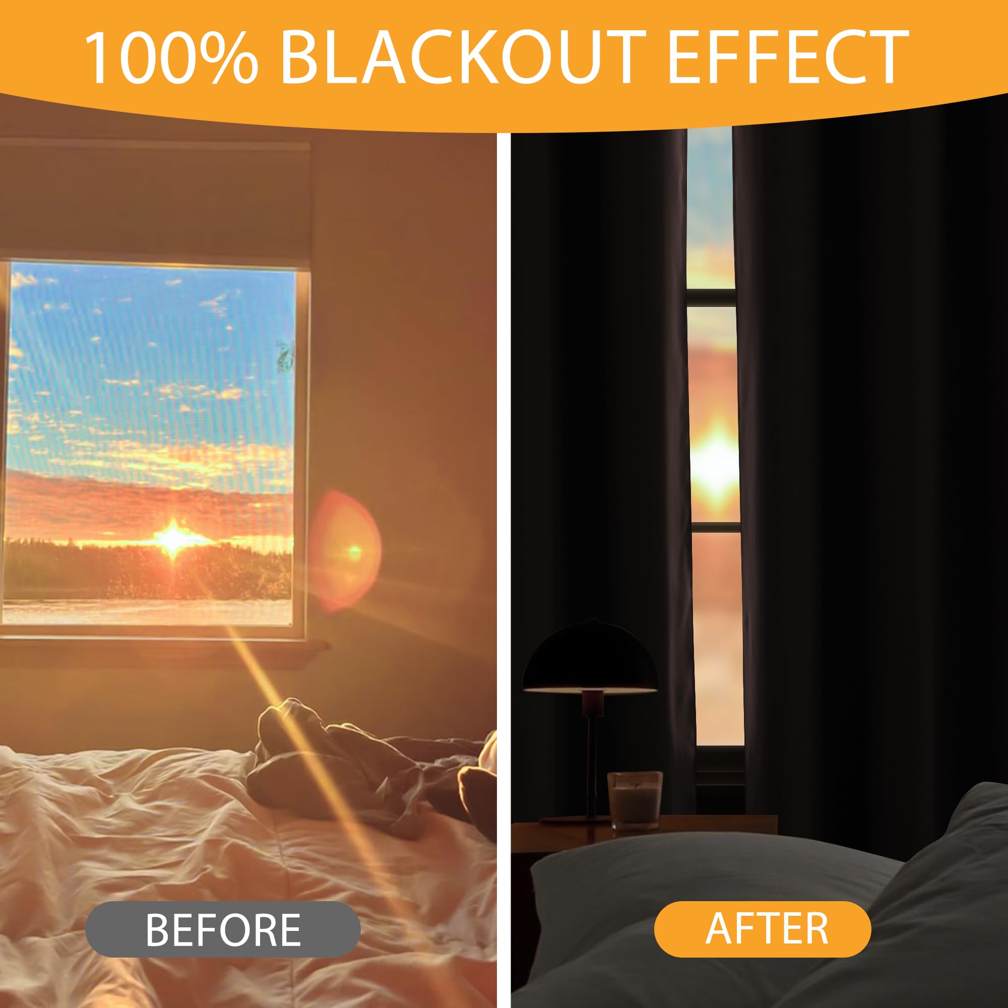 RYB HOME noise-reducing drapes create calmer spaces in bedrooms or living rooms