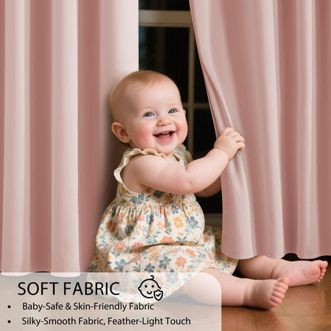RYB HOME OEKO-TEX certified pink curtains free from harmful substances