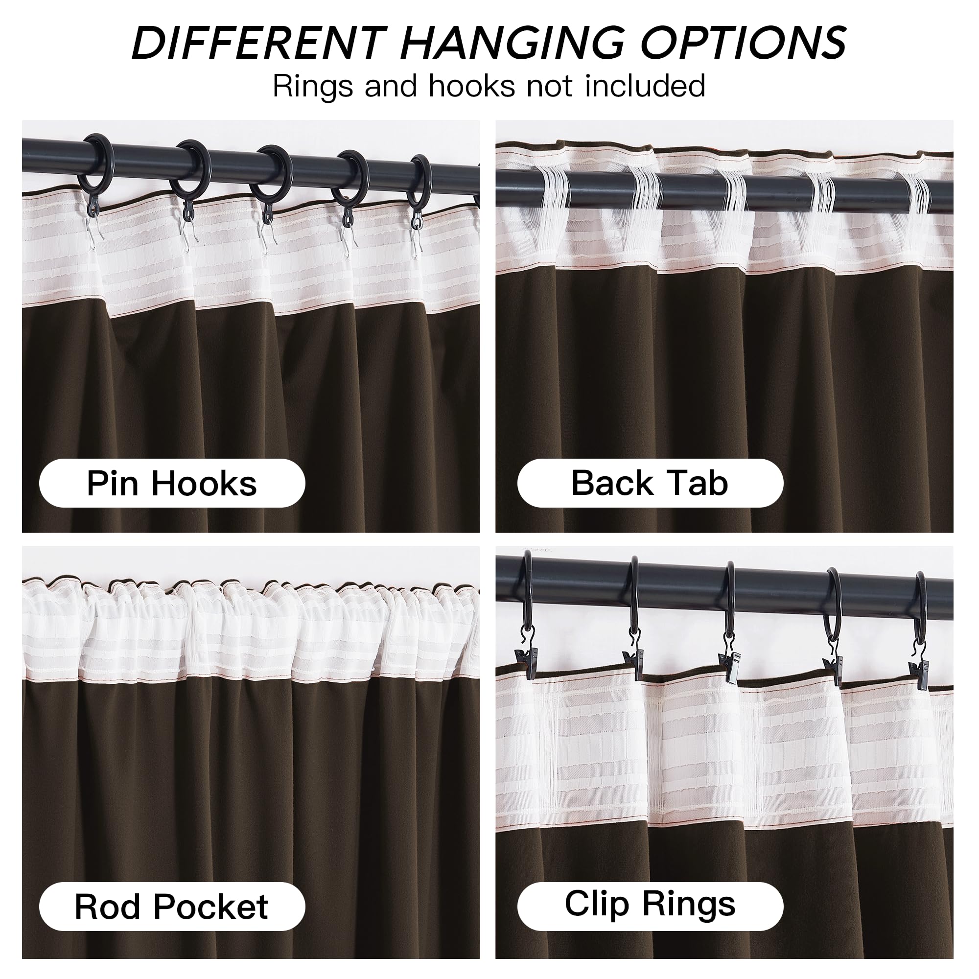 RYB HOME room-darkening drapes provide privacy and comfort.