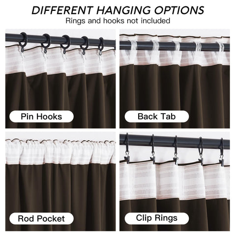 RYB HOME room-darkening drapes provide privacy and comfort.