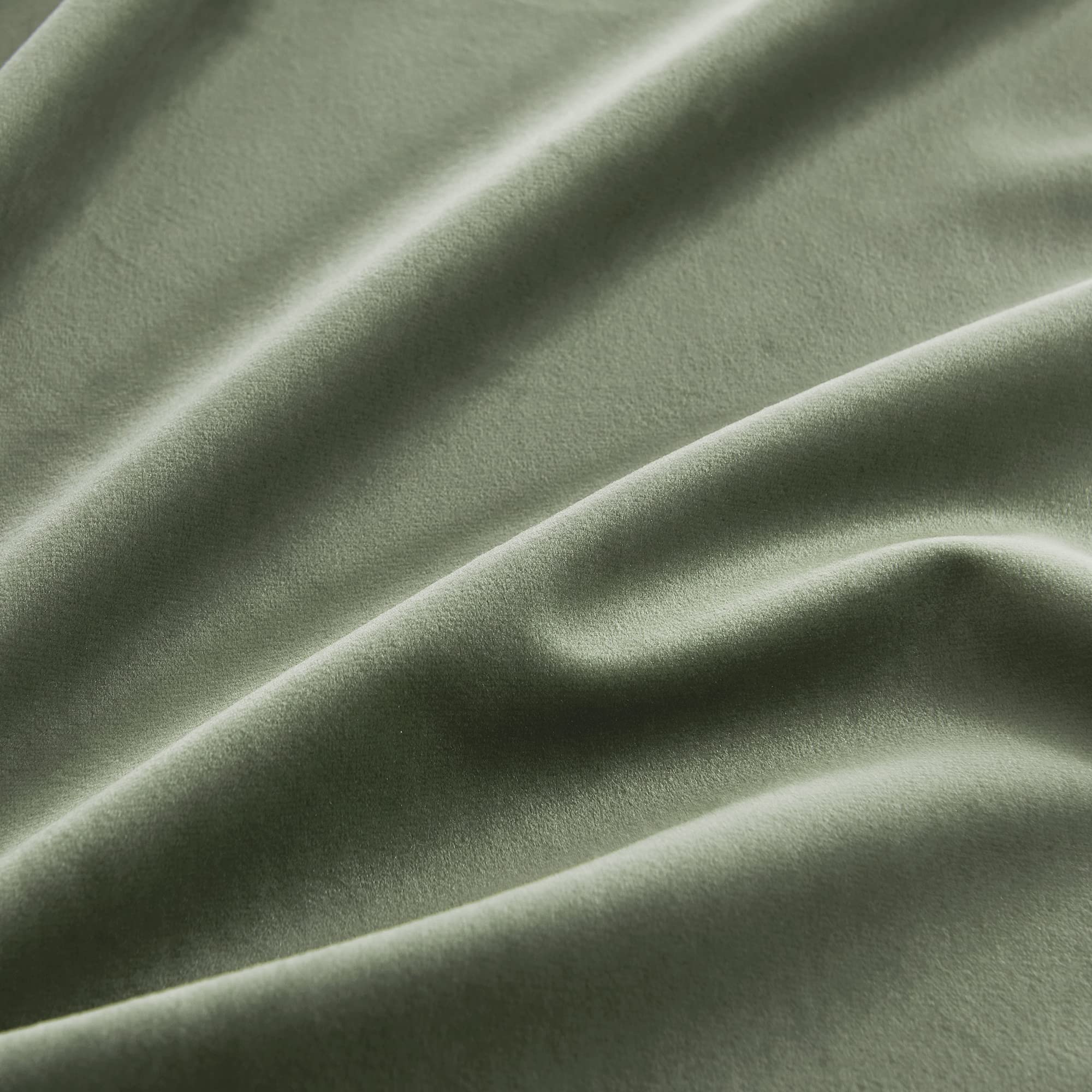 RYB HOME sage green velvet curtains living room setup with luxe velvet texture.