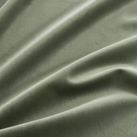 RYB HOME sage green velvet curtains living room setup with luxe velvet texture.