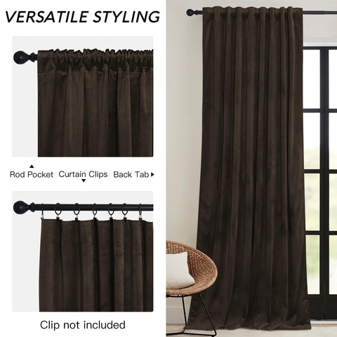RYB HOME 84-inch velvet blackout curtains for cozy insulation.