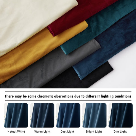 RYB HOME velvet curtains navy luxury velvet texture elevate living room decor