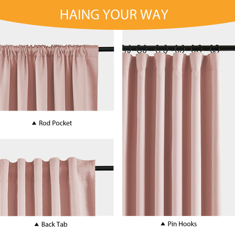 RYB HOME wrinkle-resistant fabric curtains stay neat with minimal effort