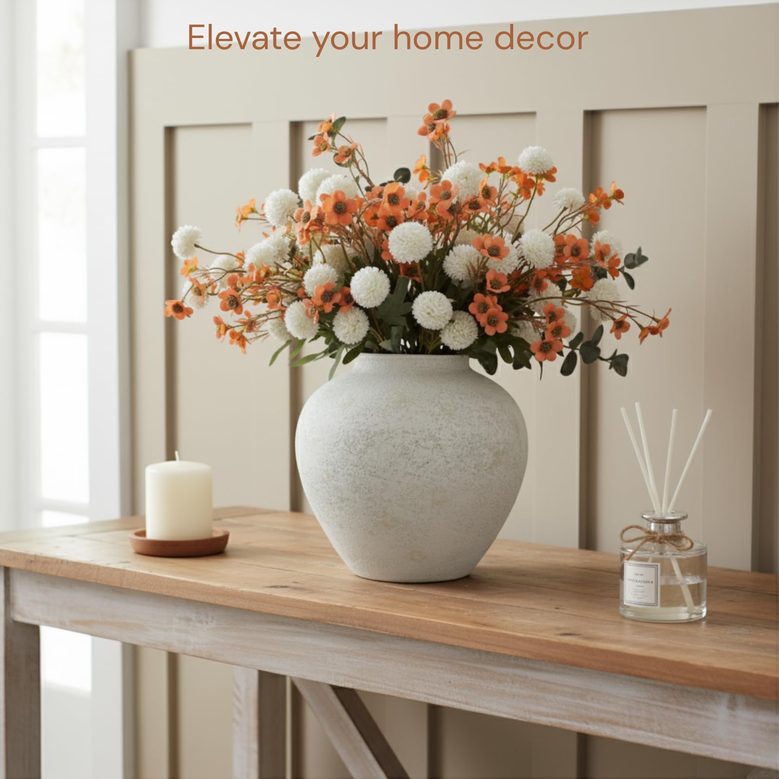 RyddeligHome Arina Vase with stoneware-like finish for farmhouse accents