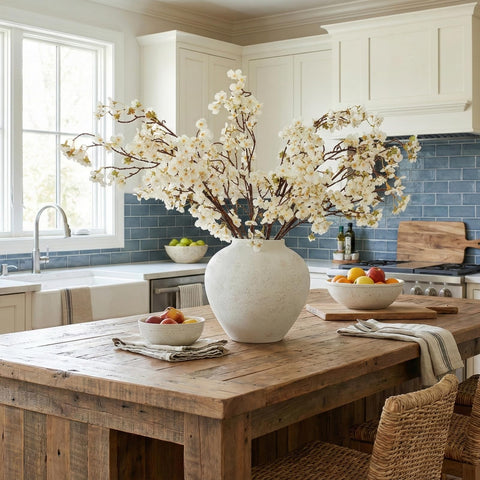 RyddeligHome Arina Vase on table centerpiece with neutral decor