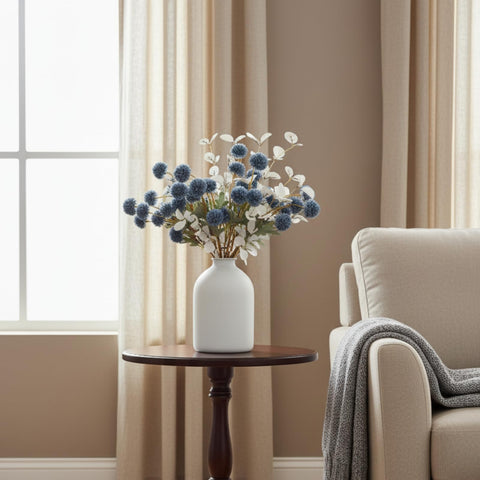 Dining room centerpiece using the Arlo vase for a clean, minimalist table setting