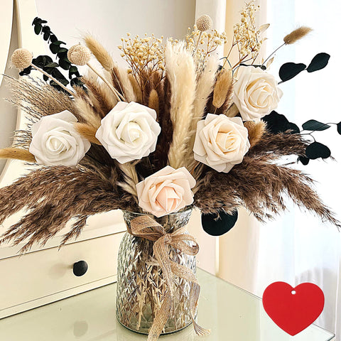 RyddeligHome artificial flowers in vase centerpiece for dining room decor