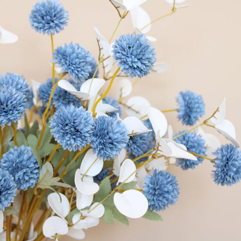 RyddeligHome blue mums and dusty-blue stems ideal for DIY bouquets and decor.