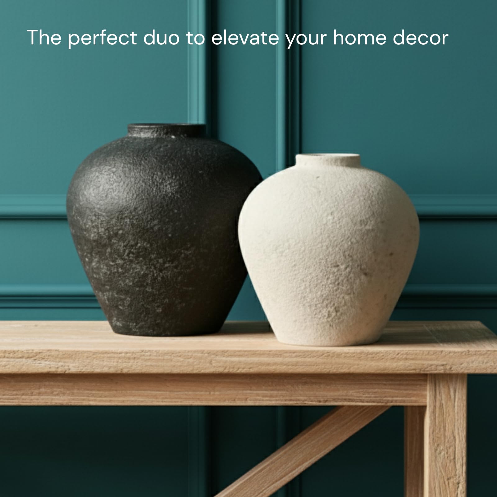 RyddeligHome dining-table vase pairs with flowers and greenery.