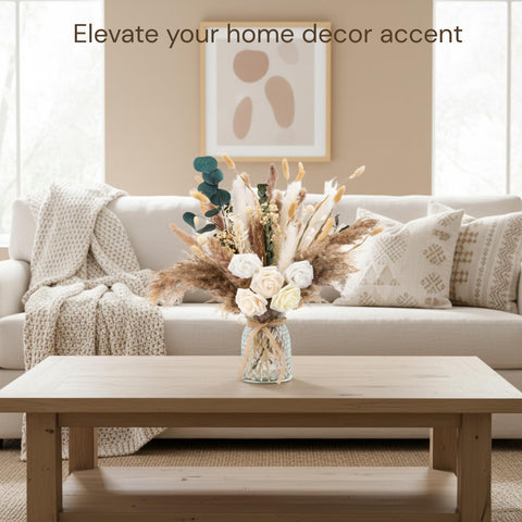 RyddeligHome pampas grass in vase adds natural texture to living room