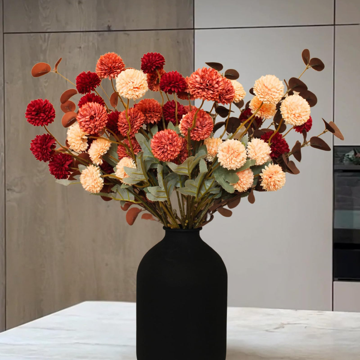 RyddeligHome fall flowers burnt orange kiku for cozy tablescapes.