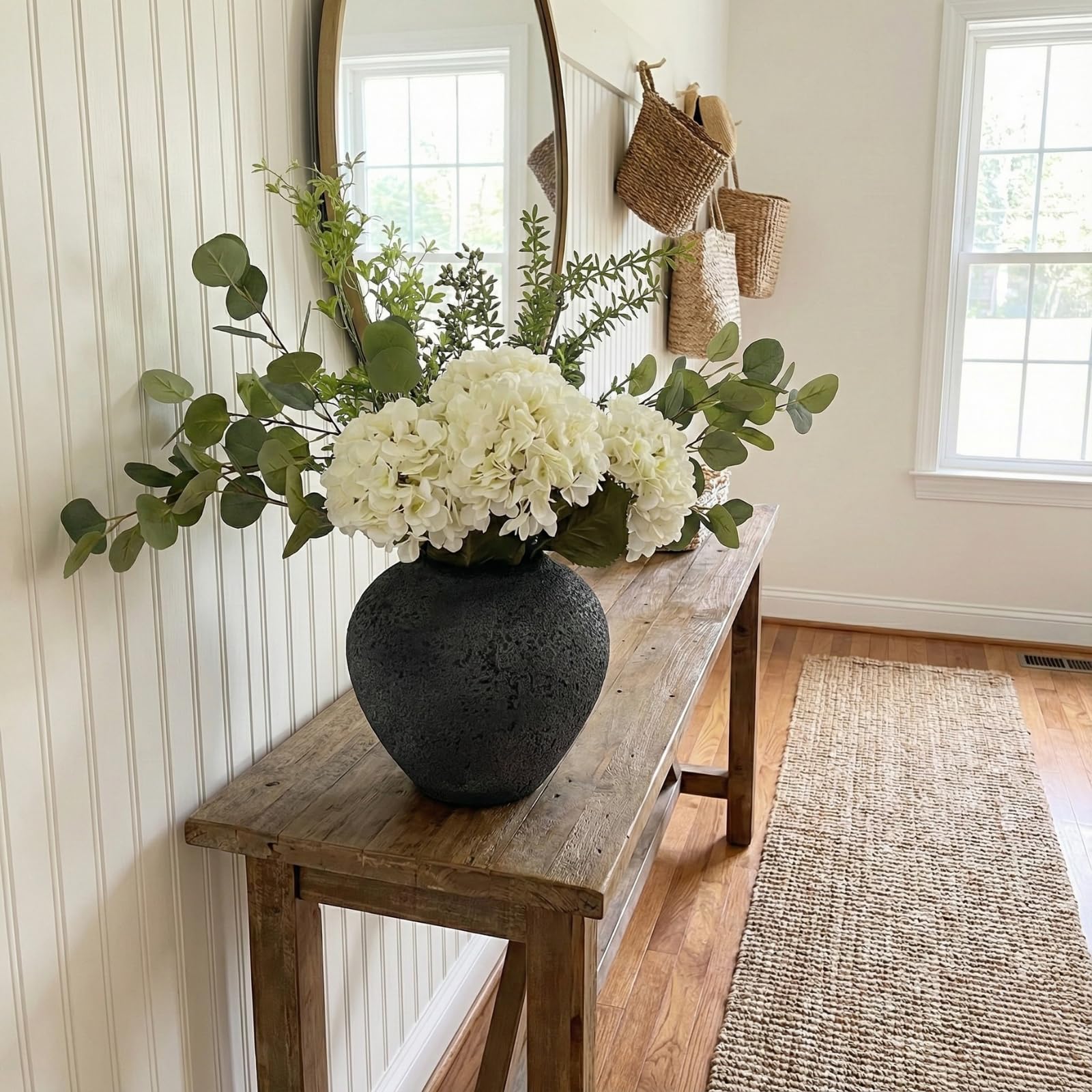 RyddeligHome kitchen and coffee table decor with timeless white and green palette.